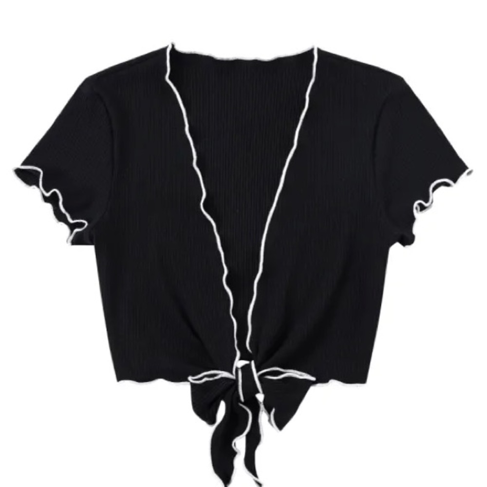 NWT Fashion Brand Company Tencel Rib Tie Front Top